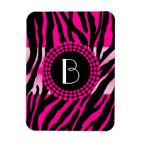 Motif et monogramme rose poster de animal Zèbre