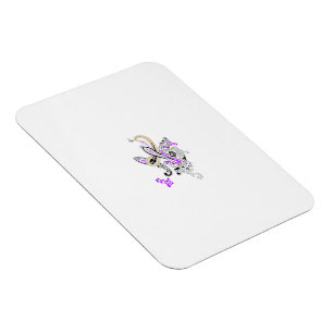Magnet Flexible Motif floral Paisley – Orange Violet Blanc Bohème 