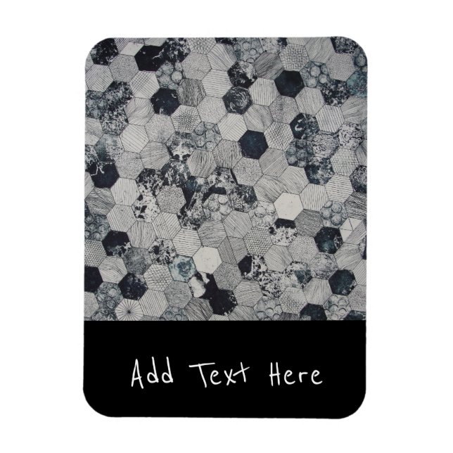 Magnet Flexible Motif géométrique gris, blanc et noir (Vertical)