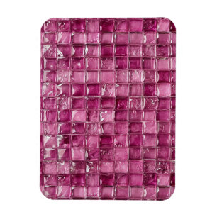Magnet Flexible Motif mosaïque rose
