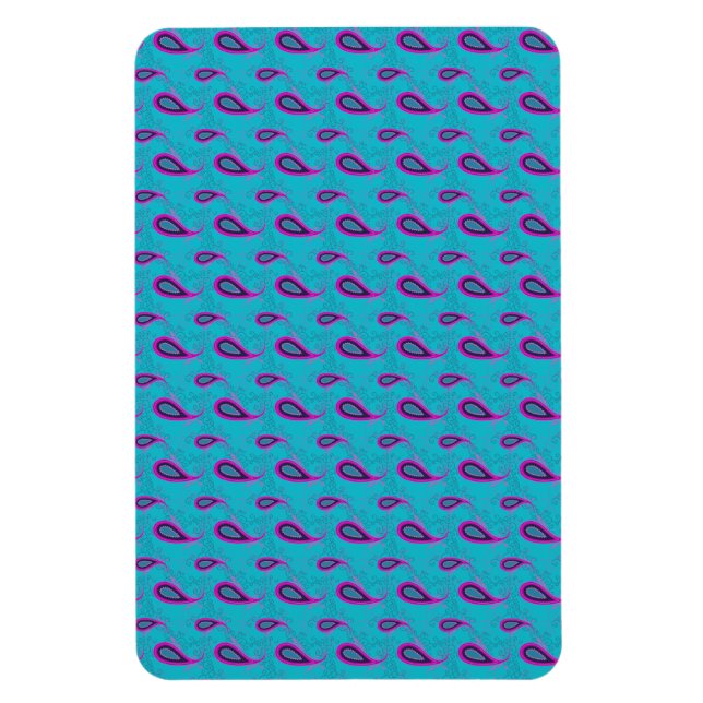 Magnet Flexible Motif Peacock et Magenta Paisley (Vertical)