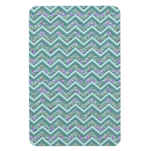 Magnet Flexible Motif Rainbow Foil ZigZag (Vertical)