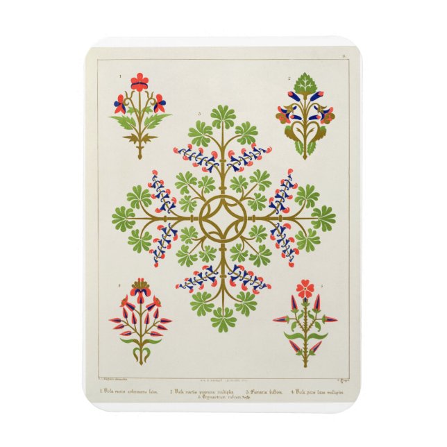 Magnet Flexible Motif rose motif papier peint design, imprimé par  (Vertical)
