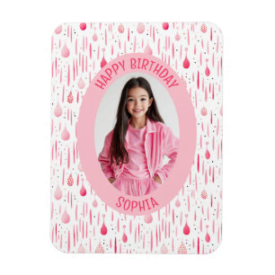 Magnet Flexible Motif rose photo d'anniversaire