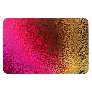 Magnet Flexible Motif rose rouge et or