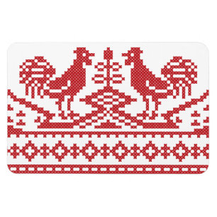 Magnet Flexible Motif russe de la croix des Roosters rouges