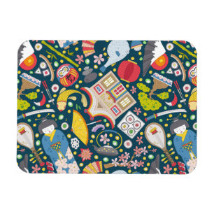 Magnet Flexible Motif sans couture japonais