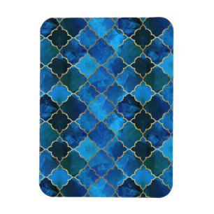 Magnet Flexible Motif Sapphire Gemstone & Gold Marocain Carrelage