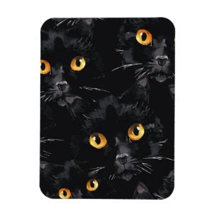 Magnet Flexible Motif Yeux de Chat Noir Mystique