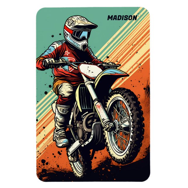 Magnet Flexible Motocross de nom personnalisé (Vertical)