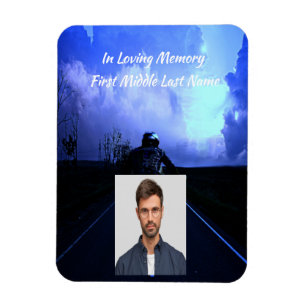 Magnet Flexible Motocycliste Memorial Photo Prière 