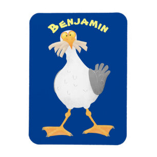 Magnet Flexible Mouette drôle avec frites dessin animé