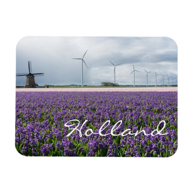 Magnet Flexible Moulin traditionnel et moderne en Hollande (Horizontal)