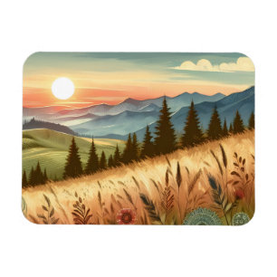Magnet Flexible Mountain Forest Hills Country Boho Nature