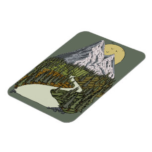 Magnet Flexible Mountain Lake Serenity : Sunset Adventure Attend