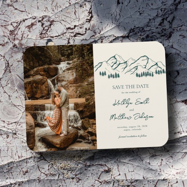 Magnet Flexible Mountain Outdoor Sage Green Wedding Enregistrer La (Créateur téléchargé)