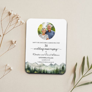 Magnet Flexible Mountain Pine 74 Save the Date Anniversaire de Mar