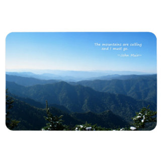 Magnet Flexible Mtns fumés avec neige : Mtns appelle...John Muir