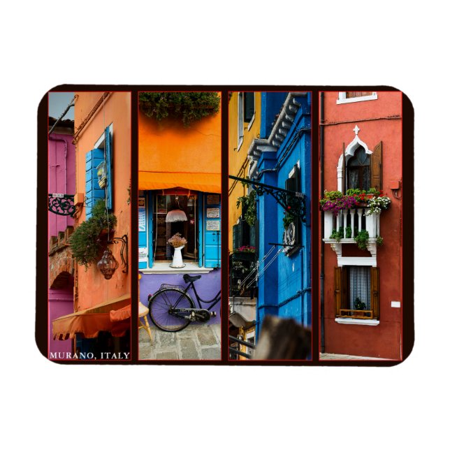Magnet Flexible Murano, Italie 4 Photo Collage personnalisé (Horizontal)