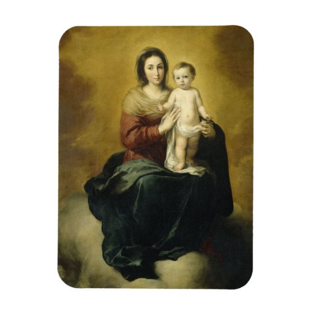 Magnet Flexible Murillo, Vierge et Enfant, Art Religieux (Vertical)
