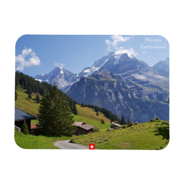 Magnet Flexible Mürren, Suisse. Journée d'été dans les Alpes suiss (Horizontal)