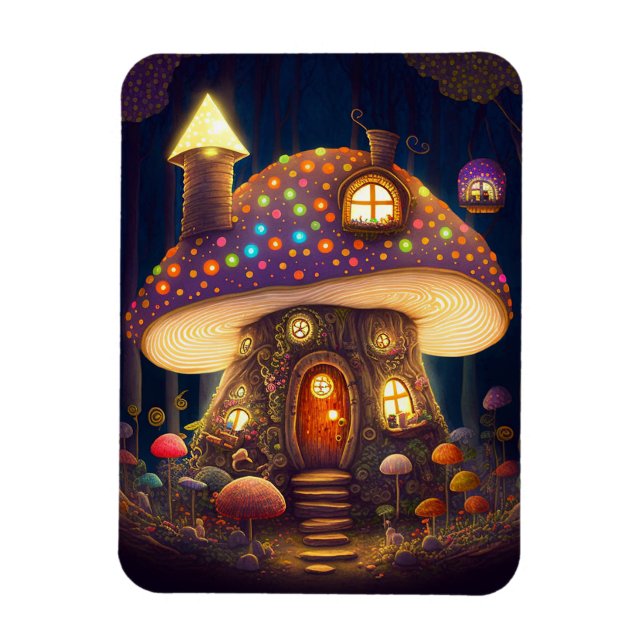 Magnet Flexible Mushroom House Imaginaire Art (Vertical)
