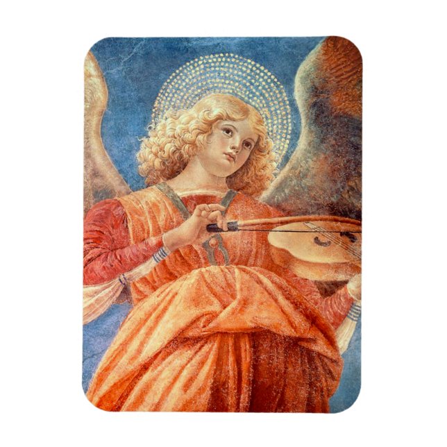 Magnet Flexible Musical angel playing the violin fresco (Vertical)
