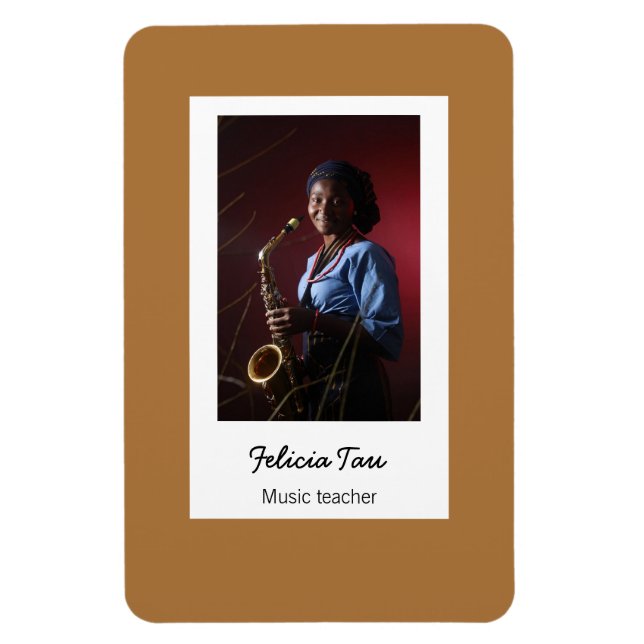 Magnet Flexible Musicien photo personnalisé brun (Vertical)