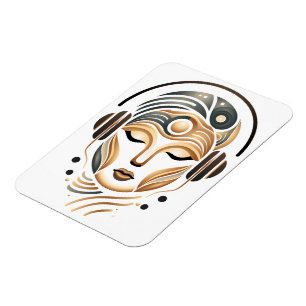 Magnet Flexible Musique zen minimaliste déesse géométrique abstrai