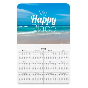 Magnet Flexible My Happy Place Turquoise Sandy Beach