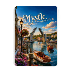 Magnet Flexible Mystic, Pont-levis du port du Connecticut au couch