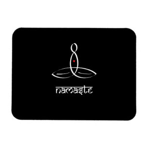 Magnet Flexible Namaste - style Sanskrit blanc