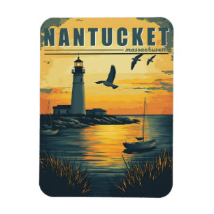 Magnet Flexible Nantucket vintage, Massachusetts - Charme de l'île