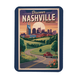 Magnet Flexible Nashville Tennessee Southern Road Travel Art