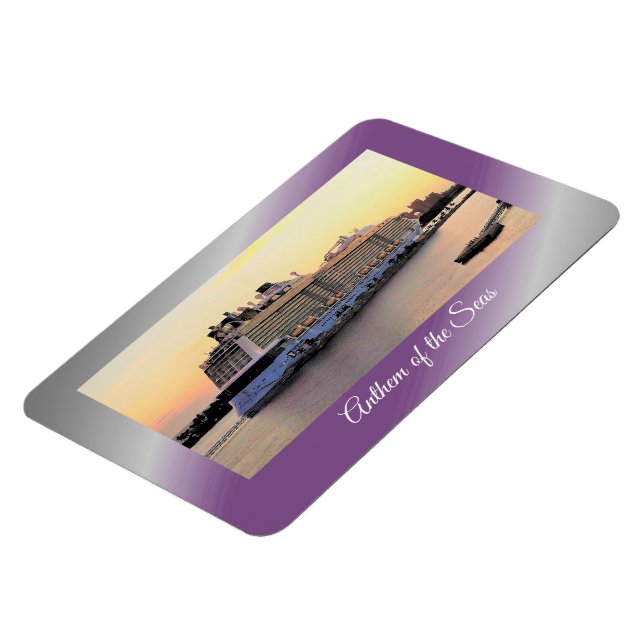 Magnet Flexible Nassau Harbour Daybreak avec bateau de croisière (Côté Gauche)