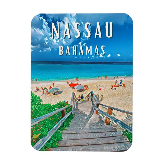 Magnet Flexible Nassau : L'île paradisiaque des Bahamas (Vertical)