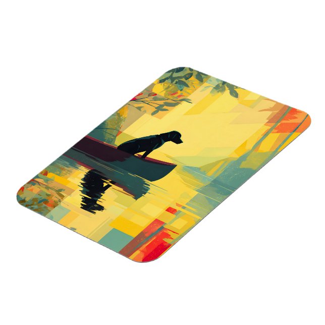 Magnet Flexible Nature Minimaliste Canot Labrador Noir (Côté Gauche)