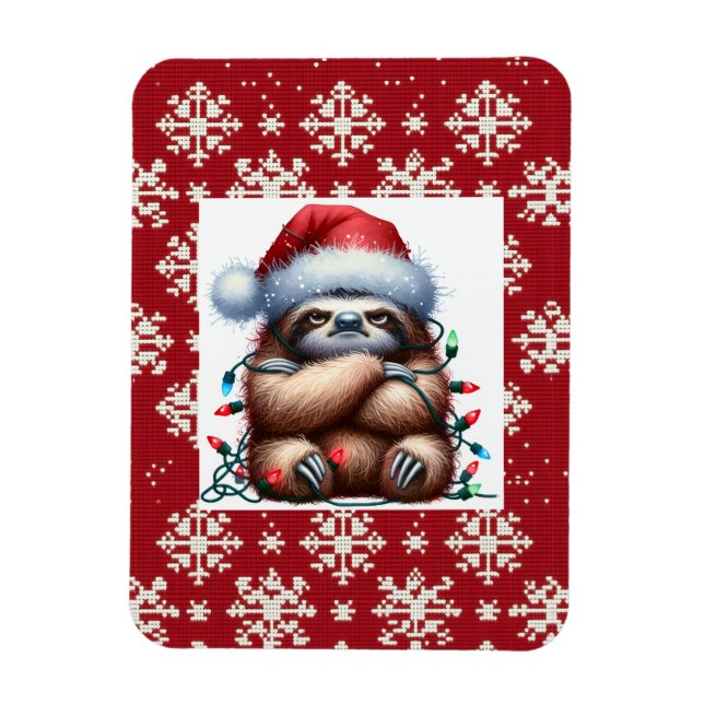 Magnet Flexible Naughty Christmas Lights Sloth (Vertical)