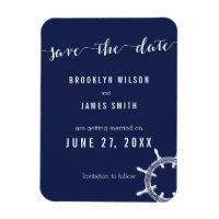 Nautique Marine Blue Wedding Enregistrer La Date M