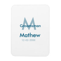 Navy bleu nom du garçon d'honneur lettre date masc