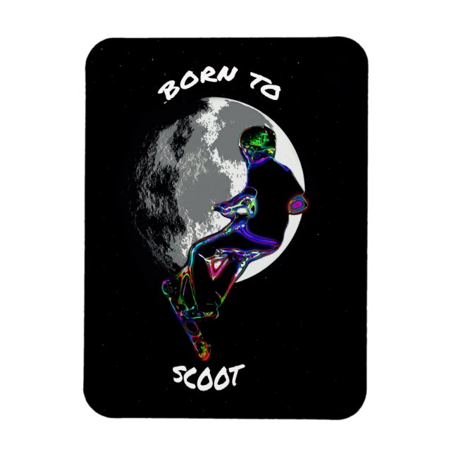 Magnet Flexible Né à Scoot- Scooter et Moon (Vertical)