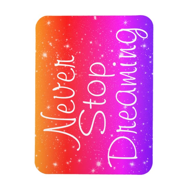Magnet Flexible Ne jamais cesser de rêver Rainbow Stars (Vertical)