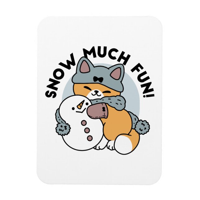 Magnet Flexible Neige beaucoup amusant Chat hiver vacances Design (Vertical)