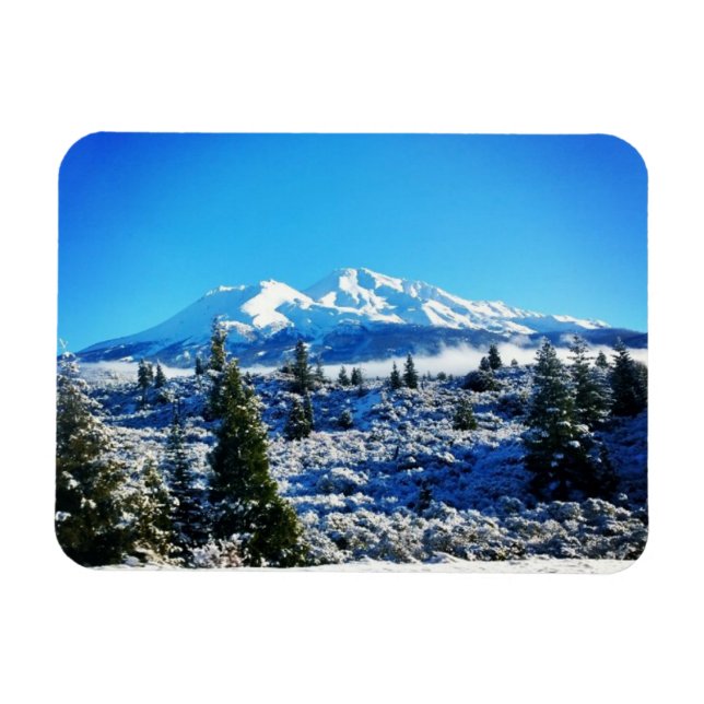 Magnet Flexible Neige d'hiver à Mount Shasta, CA (Horizontal)