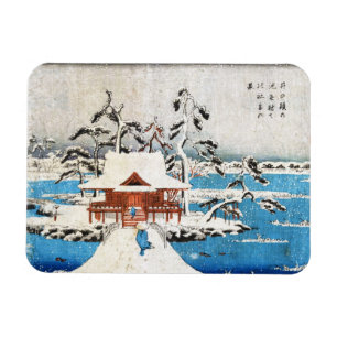 Magnet Flexible Neige vintage japonaise fraîche de tombeau de lac