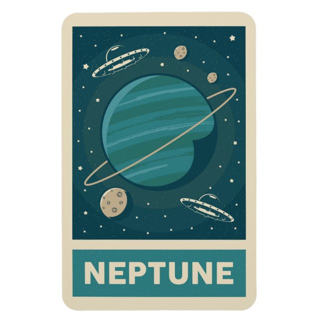 Magnet Flexible Neptune Retro Galaxy UFO (Vertical)