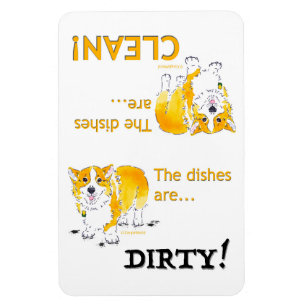 Magnet Flexible Nettoyez les plats/corgi sale de plats (4x6)