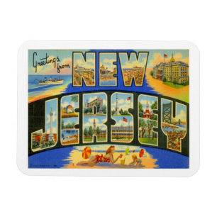 Magnet Flexible New Jersey États Vintages Voyage