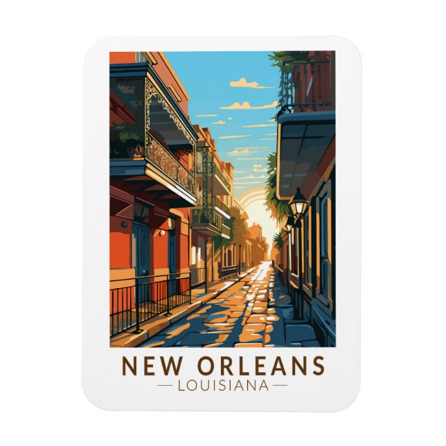 Magnet Flexible New Orleans Louisiana French Quarter Travel Art (Vertical)