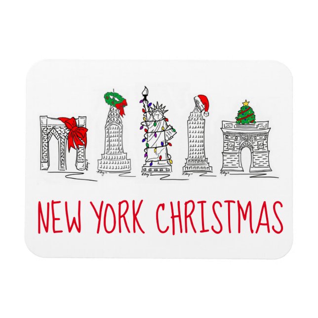 Magnet Flexible New York City Christmas NYC Fêtes (Horizontal)